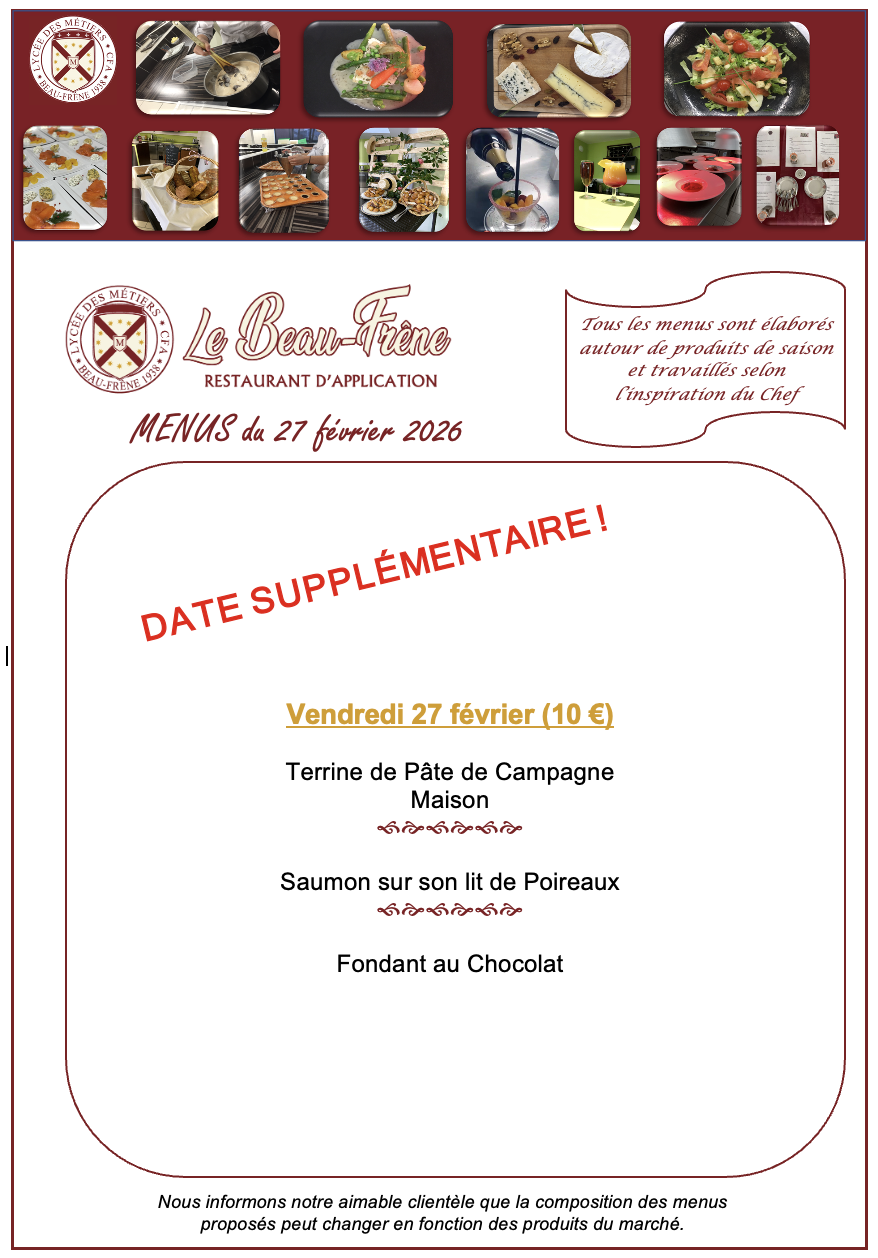 LBF Menus 27 fevrier midi 2026 date supp