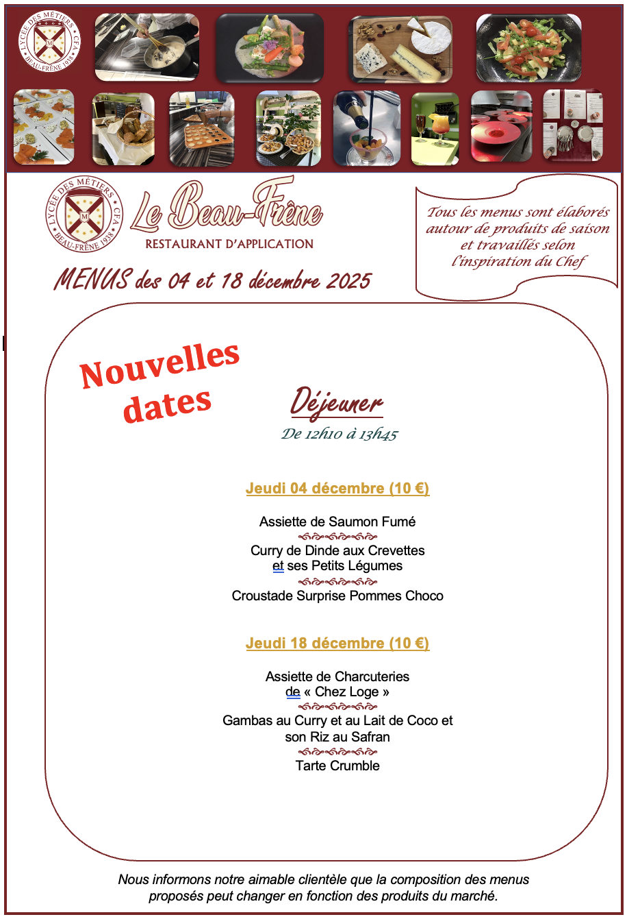 LBF Menus 4 et 8 decembre midi 2025